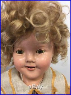 Vintage Shirley Temple Doll 1930's Composite Early Original Wig Dress Slip 18
