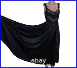 Vintage Silky Nylon Full Sweep Chemise Nightgown Slip Dress UndercoverWear M