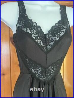Vintage Silky Nylon Full Sweep Maxi Chemise Nightgown Slip Dress Undercover Wear