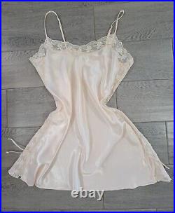 Vintage Slip Dress Nightgown Private Luxuries Sexy Lace Ivory Rose Size Large