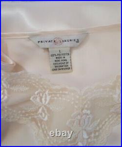 Vintage Slip Dress Nightgown Private Luxuries Sexy Lace Ivory Rose Size Large