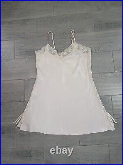 Vintage Slip Dress Nightgown Private Luxuries Sexy Lace Ivory Rose Size Large