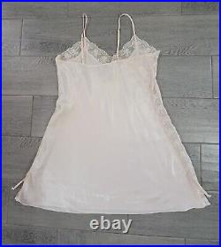 Vintage Slip Dress Nightgown Private Luxuries Sexy Lace Ivory Rose Size Large