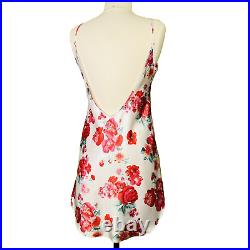 Vintage Slip Dress S Low Back Backless Floral Rose Honors Intimates Y2k 90s