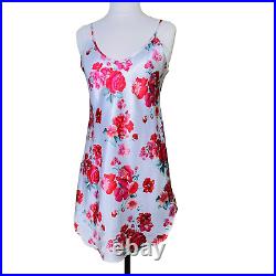 Vintage Slip Dress S Low Back Backless Floral Rose Honors Intimates Y2k 90s