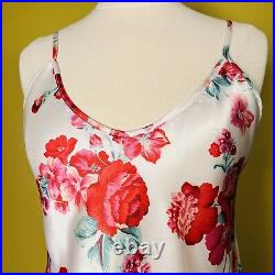 Vintage Slip Dress S Low Back Backless Floral Rose Honors Intimates Y2k 90s