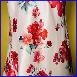 Vintage Slip Dress S Low Back Backless Floral Rose Honors Intimates Y2k 90s