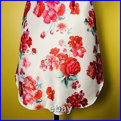 Vintage Slip Dress S Low Back Backless Floral Rose Honors Intimates Y2k 90s