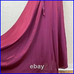 Vintage Slip Dress Wine Burgundy Purple Halter Lace Satin Small S Vanity Fair