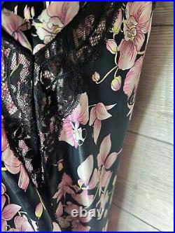 Vintage Small Valentino Intimo -Orchid-Negligée-Slip Dress-Sheer-Lace-Polyester