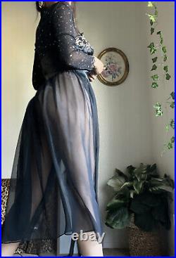 Vintage Sophia Morgan Unique Black & Gold Slip Dress Royal