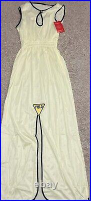 Vintage Springcraft MISTRA Long Nylon Gown Small Yellow Black Yield Crotch Rare