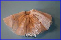 Vintage Tagged Madame Alexander Elise Sheer Shell Pink Dress& Flocked Slip 1958