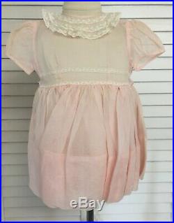 Vintage Tagged Wee Tog Girls Toddlers Pink Sheer Organdy Dress Att Slip Size 2