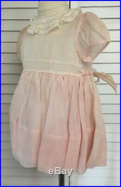Vintage Tagged Wee Tog Girls Toddlers Pink Sheer Organdy Dress Att Slip Size 2