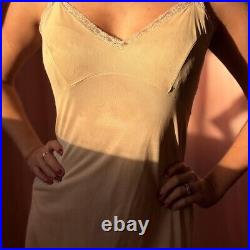 Vintage Tan Lace Slip Dress