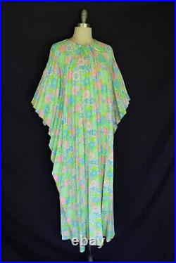 Vintage The Lilly Pulitzer accordian pleat tropical Hawaiian caftan dress maxi
