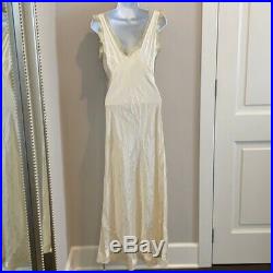 Vintage Trousseaux by Terris 30s 40s Bias Cut Cream Lace Slip Dress Nightgown