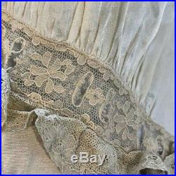Vintage Trousseaux by Terris 30s 40s Bias Cut Cream Lace Slip Dress Nightgown