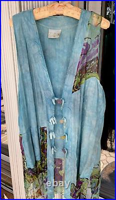 Vintage URU Turquoise Blue Sleeveless Slip Maxi Dress OS