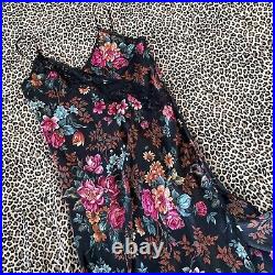 Vintage Union Made Slip Dress Floral Scalloped Lace Trim Me 2 Small Mid Length