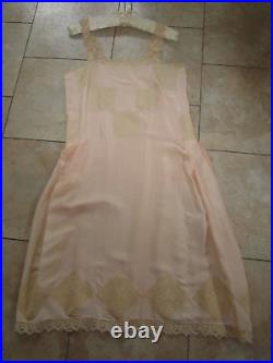 Vintage VTG lingerie slip dress 1920s silk slipdress nightgown