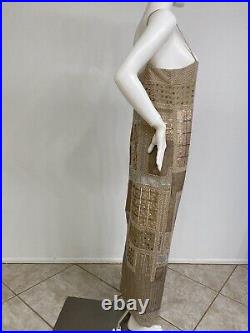 Vintage Valentino Boutique Fully Hand Beaded Silk Chiffon Slip Dress 35.5 bust