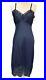 Vintage Van Raalte Full Slip Dress Blue Opaquelon Lace Nylon Nightgown Size 34