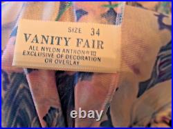 Vintage Vanity Fair 2 Pc Peignoir With Silky Gown & Robe Exotic Floral Print 34