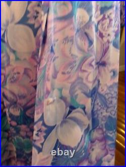 Vintage Vanity Fair 2 Pc Peignoir With Silky Gown & Robe Exotic Floral Print 34