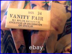 Vintage Vanity Fair 2 Pc Peignoir With Silky Gown & Robe Exotic Floral Print 34