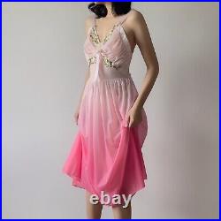 Vintage Vanity Fair Gradient Pink Sheer Slip Dress (S-M)