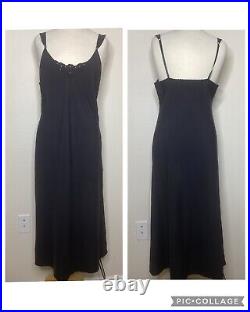 Vintage Vanity Fair Long Black Slip Dress USA Sz 36