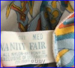 Vintage Vanity Fair M Chemise Slip Keyhole Sheer Boho Floral Cap sleeve USA Dres