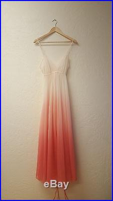 Vintage Vanity Fair Ombre Nightgown Negligee Boho Chic Slip Dress Gown