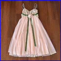 Vintage Vanity Fair Slip With Ribbon Trim Lace Details and a Rosette