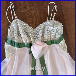 Vintage Vanity Fair Slip With Ribbon Trim Lace Details and a Rosette