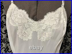 Vintage Vanity Fair White Wide Lace Silky Tricot Nylon Full Dress Slip 36 S