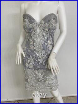 Vintage Vicky Tiel Marilyn Monroe Style Dress Hand Beaded Lace Made In France 4