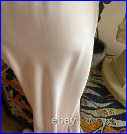 Vintage Victoria's Secret 100% Silk Long Blush Slip Dress Gown Size Medium