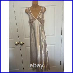 Vintage Victoria's Secret Gold Label Night Gown Slip Dress with Lace Detail Size