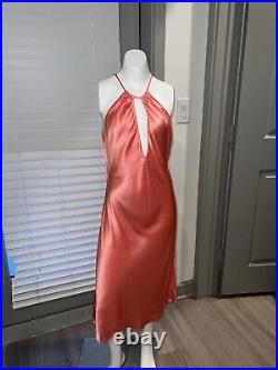 Vintage Victoria's Secret Nightgown slip Dress women size Sm 100% Silk Pink Y2K