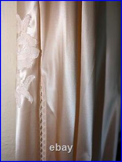 Vintage Victoria's Secret Peach 100% Silk + Lace Slip Maxi Dress (M)