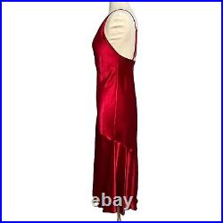 Vintage Victoria's Secret Satin Long Nightgown Maxi Slip Dress Red 90s Y2K Small