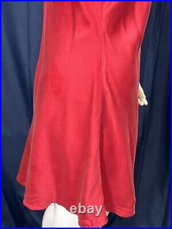 Vintage Victoria's Secret Silk Label 100% Silk Slip Nightgown Size M Red