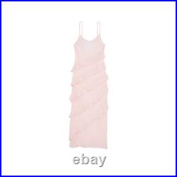 Vintage Victoria's Secret ruffles chiffon long slip dress in ballet pink M