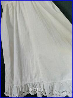 Vintage Victorian Dress Slip With Corset Cover Eyelet White Pink Ribbon S M