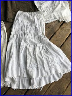 Vintage Victorian Edwardian Skirt Slip Dress Lot Silk Lace Cotton Repair AS IS