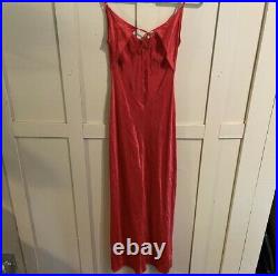 Vintage Victorias Secret 100% Silk Long Red Slip Dress Size XS