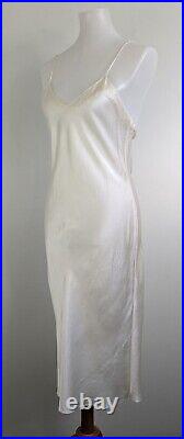 Vintage Victorias Secret Bias Cut Silk Slip Dress Nightgown Low Back Ivory M